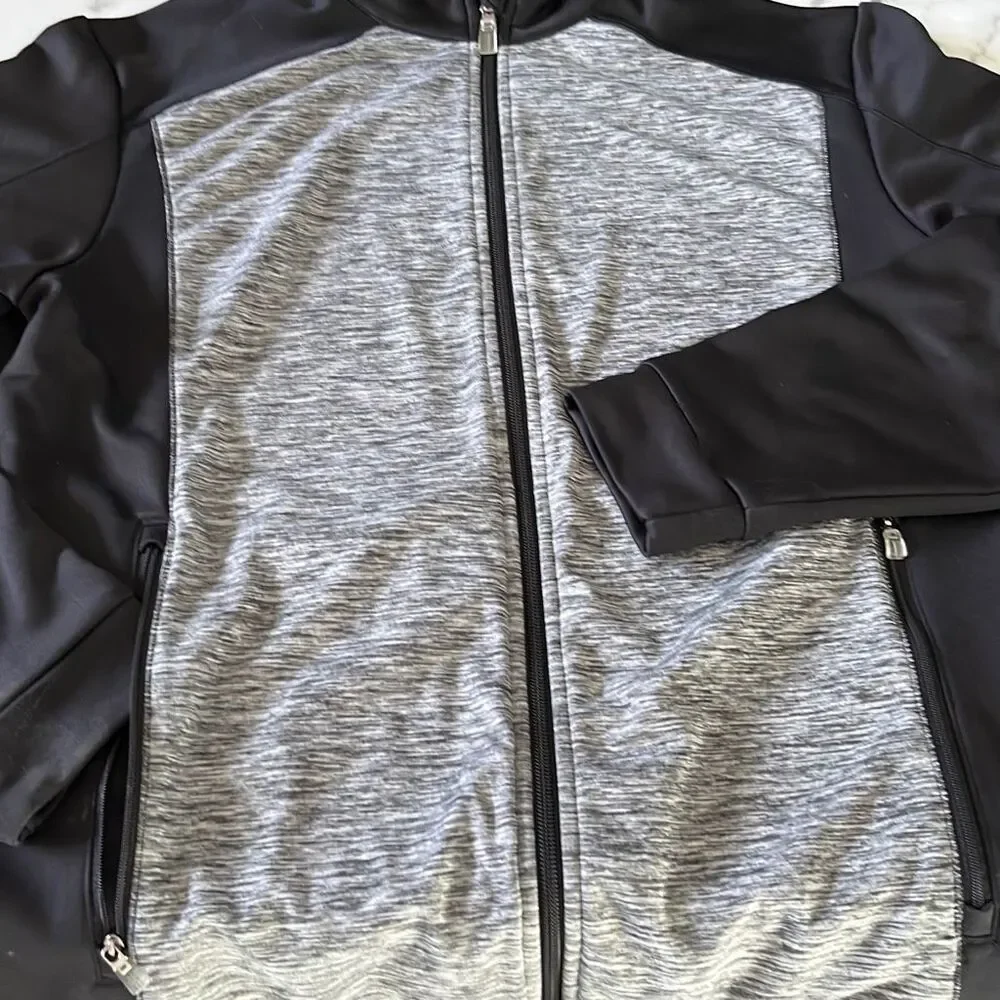 adidas Golf Puremotion Full Zip Jacket Gray Black Stretch Performance Mens Mediu